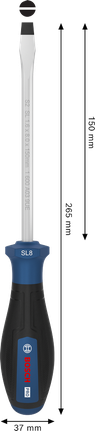 BoschPRO SL 1.6 x 8 150 毫米螺丝刀，带人体工程学手柄。