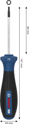 BoschPRO 螺丝刀 TX8 x 60 毫米，带人体工程学手柄。