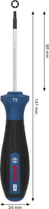 BoschPRO TX9 x 60 毫米螺丝刀，带人体工程学手柄。