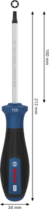 BoschPRO 螺丝刀 TX25 x 100 毫米，带人体工程学手柄。