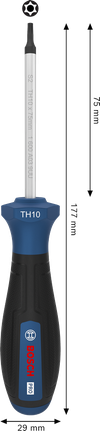 BoschPRO TH10 x 75 毫米螺丝刀，带人体工程学手柄。