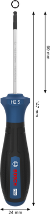 BoschPRO H2.5 x 60 毫米螺丝刀，带人体工程学手柄。