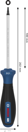 BoschPRO SQ1 x 100 毫米螺丝刀，带人体工程学手柄。