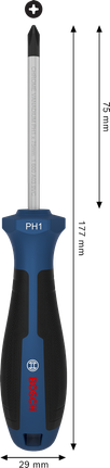 BoschPH1 x 75 毫米螺丝刀，带人体工程学手柄。