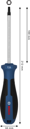 BoschTX25 x 100 毫米螺丝刀，带人体工程学手柄。