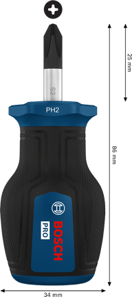 BoschPRO Stubby PH2 x 25 毫米螺丝刀。