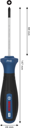 BoschPRO PH0 x 60 毫米螺丝刀，带人体工程学手柄。