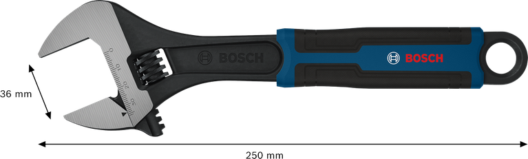 Bosch可调扳手 250 毫米，开口 36 毫米。