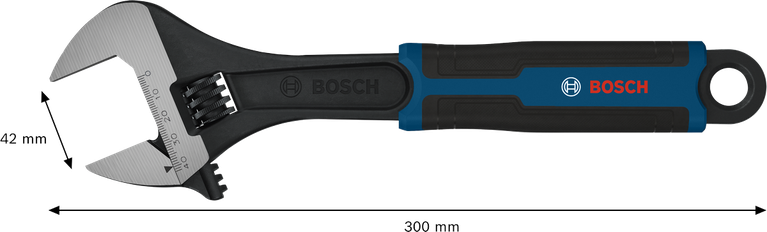 Bosch可调扳手 300 毫米，钳口开口 42 毫米。