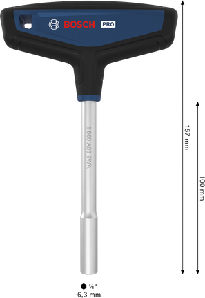 BoschPRO T 型手柄螺丝刀，157 毫米轴长。