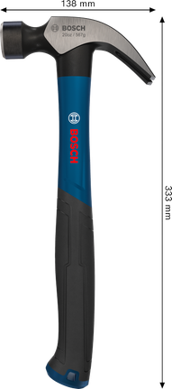 Bosch20 盎司羊角锤，带弯曲碳钢锤头。