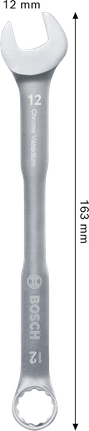 Bosch12 毫米铬钒钢组合扳手。