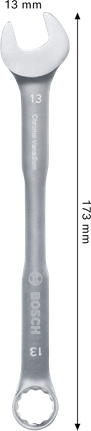 Bosch13 毫米铬钒钢组合扳手。