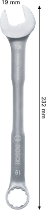 Bosch19 毫米铬钒钢组合扳手。