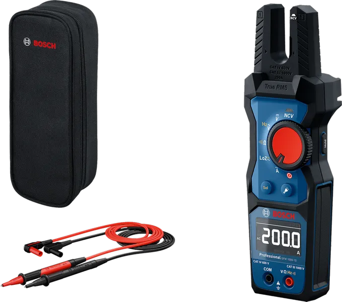 BoschGFM 1000-15 数字万用表，带表盒和测试线。